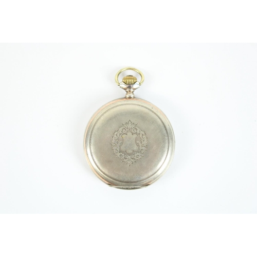 63 - Continental German silver full hunter keyless pocket watch, white enamel dial, case back stamped .80... 