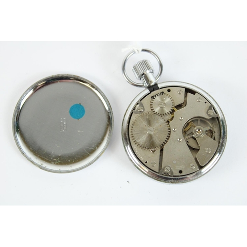 70 - Tim 1/5 second chrome plated stop watch, movement stamped Swiss Made