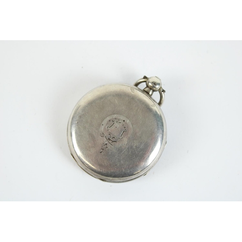 75 - T. Atkinson Barrow In Furness. Victorian silver open faced key wound and set pocket watch with silve... 