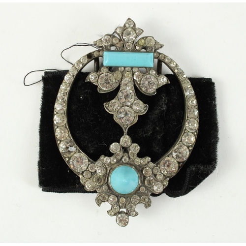 128 - Collection of costume jewellery inc. an art deco buckle with paste stones, dress watches, plated cut... 