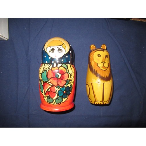 647 - Collection of handpainted Russian and Babushka dolls of various designs including Father Christmas, ... 