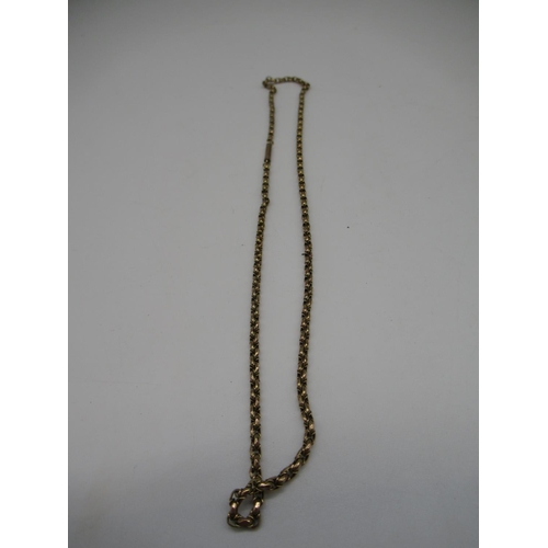 187 - 9ct gold paperchain link necklace, L43.5cm