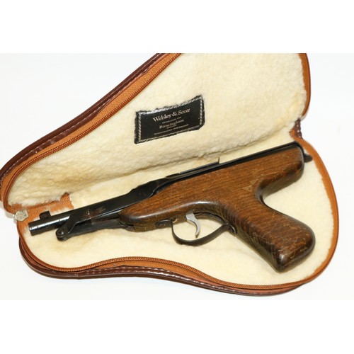 124 - Diana Mark IV air pistol in Webley and Scott case, and a BSA Mercury break barrel air rifle (butt mi... 