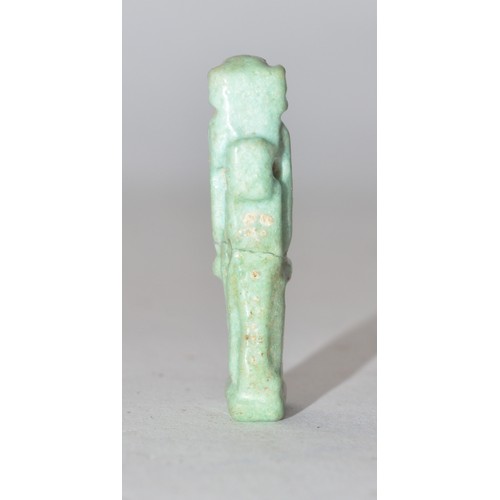 147 - Possible antiquity, cream glazed ceramic amulet, possibly of Egyptian deity, H3.6cm (A/F - split in ... 