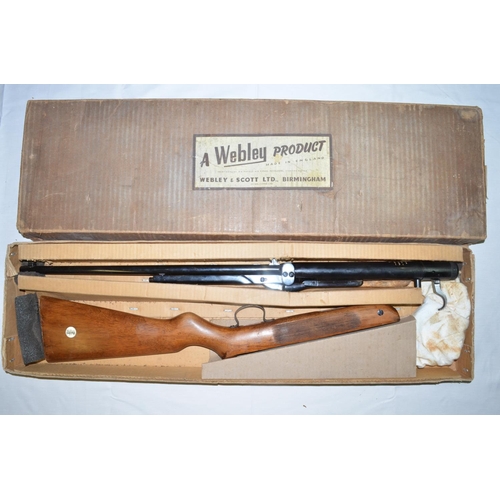 601 - Boxed Webley MkIII .22 under lever air rifle. Excellent working condition.