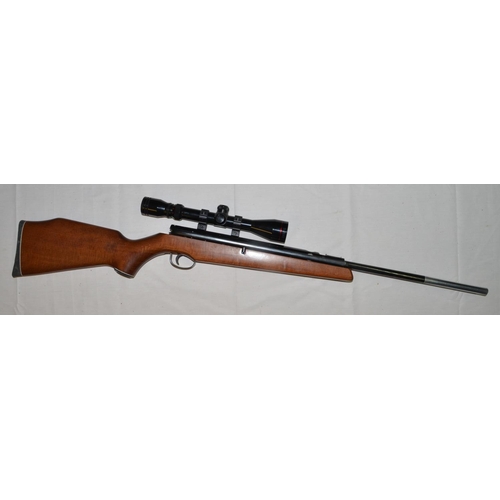 604 - Webley Tracker .22 side action air rifle with Simmons 3-9X40 scope in excellent working condition. S... 