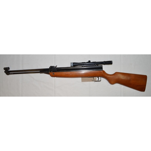 612 - Sterling HR81 .22 under lever air rifle with bolt action (sn1288) with Webley 4x20 scope. A/F, sprin... 