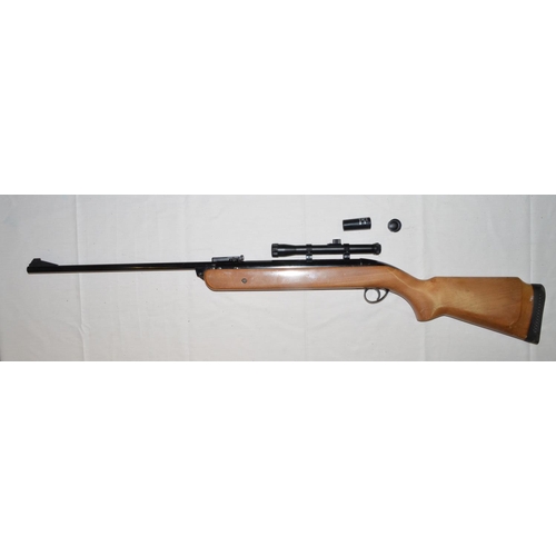 613 - BSA Mercury MkII .22 break barrel air rifle in good working order. Comes with A Nikko Stirling 4x20 ... 