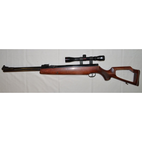 618 - Webley Eclipse .22 under lever air rifle (sn 847833) with Simmons scope (no details on scope). All i... 