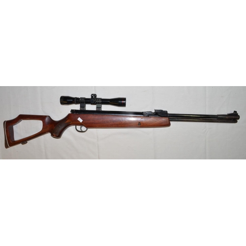 618 - Webley Eclipse .22 under lever air rifle (sn 847833) with Simmons scope (no details on scope). All i... 