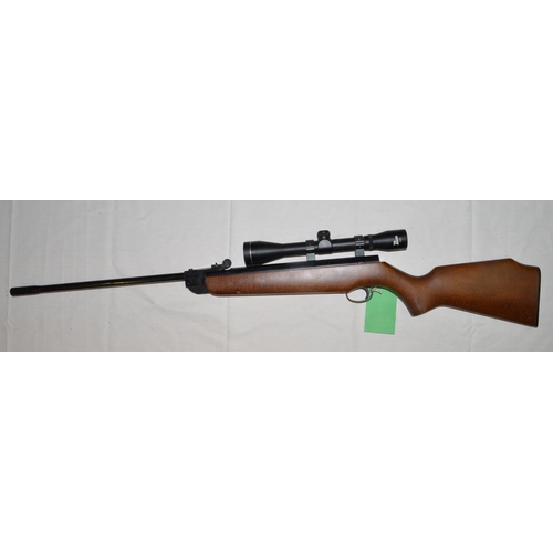 623 - Webley And Scott excel .22 break barrel air rifle with Option Zero 4x40 scope. All in full working o... 