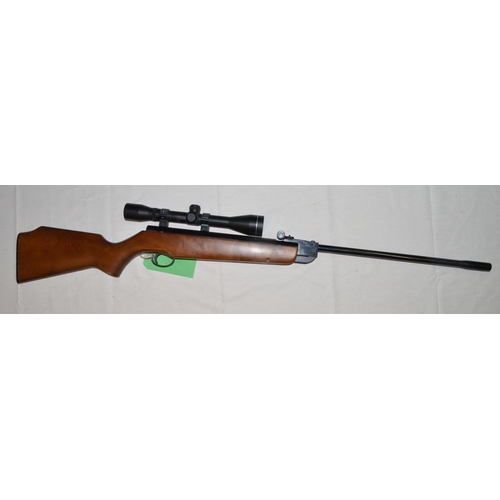 623 - Webley And Scott excel .22 break barrel air rifle with Option Zero 4x40 scope. All in full working o... 