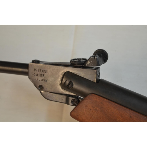 647 - El Gamo expo .177 break barrel air rifle SN:452358. Trigger and front sight are loose but otherwise ... 