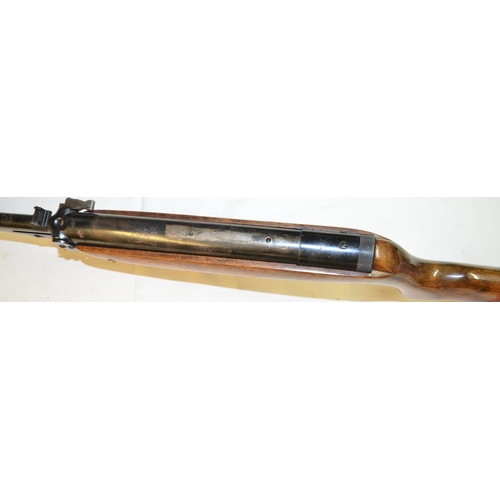 654 - Webley .22 under lever air rifle in full working order. Scope mounting holes have been drilled and t... 