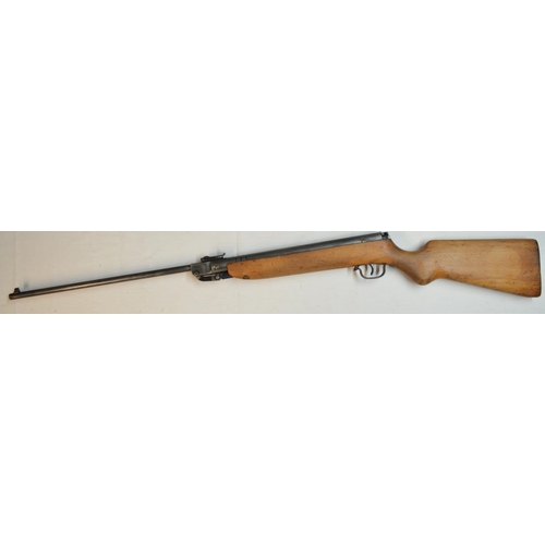 668 - Haenal Model 303 .25 (6.8mm) break barrel air rifle in good working order, overall fair condition. S... 