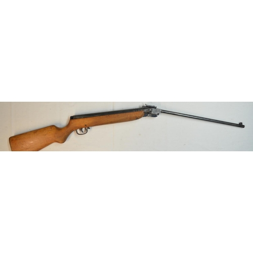 668 - Haenal Model 303 .25 (6.8mm) break barrel air rifle in good working order, overall fair condition. S... 