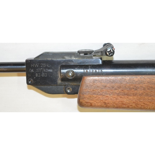 670 - Weihrauch HW25L .177 break barrel air rifle, full working order and overall good used condition. SN ... 