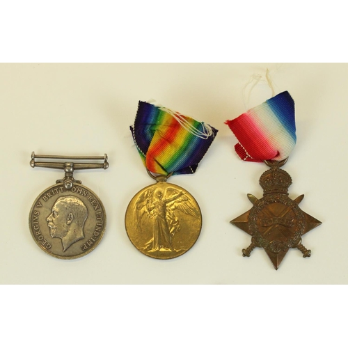 3 - Trio of medals awarded to 54612 W. Anderson, including 1914 - 1915 Star, WWI 1914 - 1918 War medal a... 