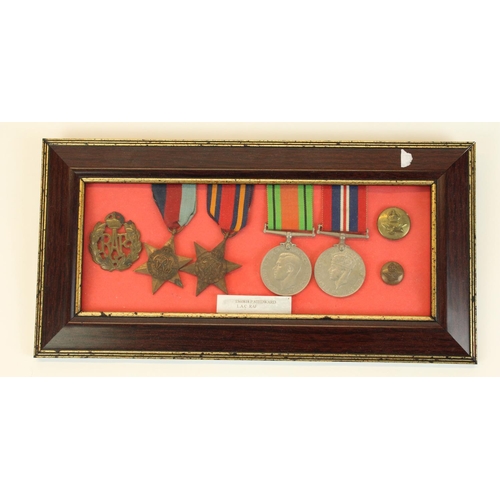 9 - WWII medal group for 1560818 LAC P Stedward RAF, includes War Medal, Defence Medal, Burma Star and 3... 