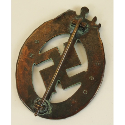 64 - German bronzed metal Coburg badge emblazoned in script mit Hitler in Coburg 1922-1932