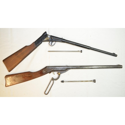 711 - Two vintage tin plate pellet guns, a Marksman King and a Haenel, both in working order, overall exte... 