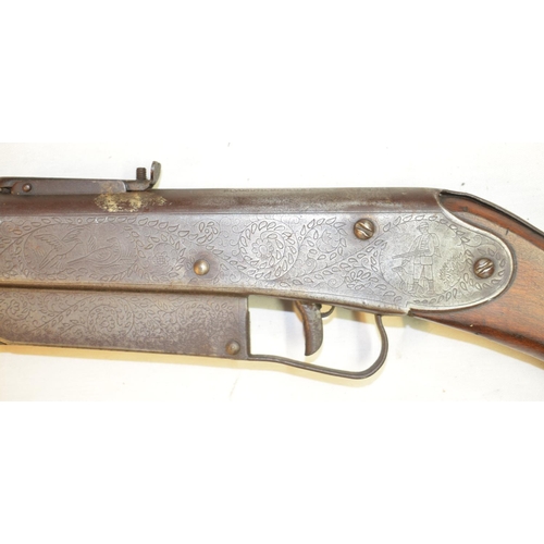 712 - Vintage Daisy Model 25 pump action pellet gun in working order, fair used overall condition, please ... 