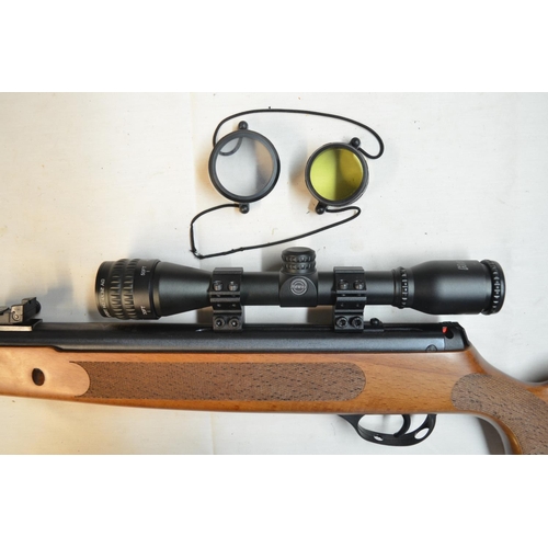 714 - A .25 cal (6.35mm) break barrel air rifle, no makers marks, SN 1111 05756 with Hawke Sport 4x32 scop... 