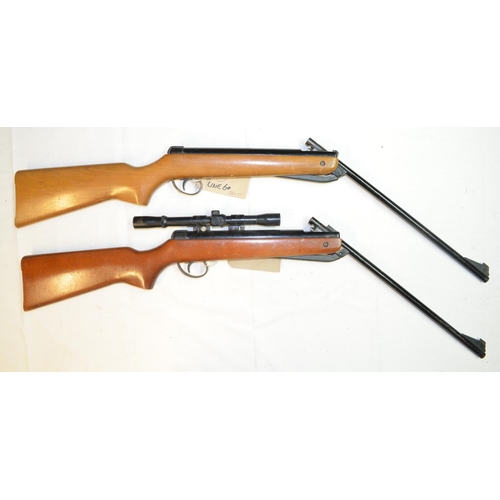 717 - Two BSA Meteor .22 break barrel air rifles, both A/F. One does not hold compression (Meteor Mk3) but... 