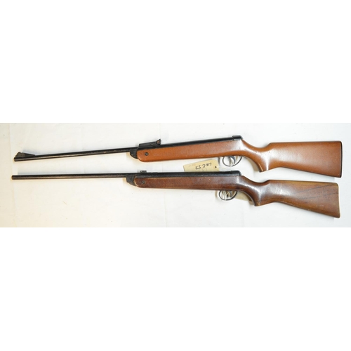 718 - Two BSA Meteor .22 break barrel air rifles. Both hold compression and fire but one has some obvious ... 