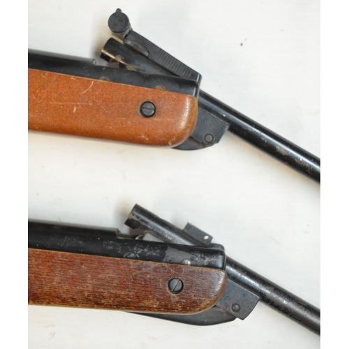 718 - Two BSA Meteor .22 break barrel air rifles. Both hold compression and fire but one has some obvious ... 