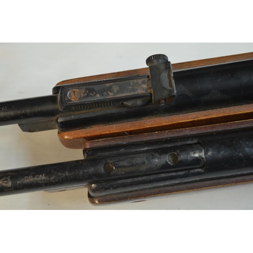 718 - Two BSA Meteor .22 break barrel air rifles. Both hold compression and fire but one has some obvious ... 