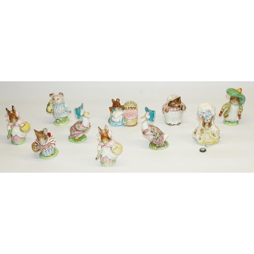 514 - Ten Beswick Beatrix Potter figures, all with BP2A backstamp, comprising Little Pig Robinson, Mrs Tig... 