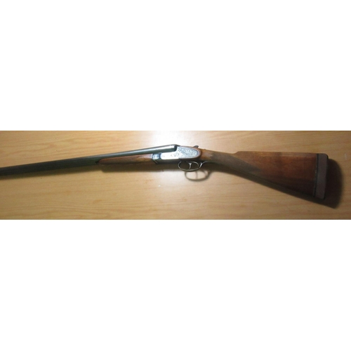 850 - BRNO 12B side by side double trigger ejector SN 101990686, ornate etching on side, barrel length 28 ... 