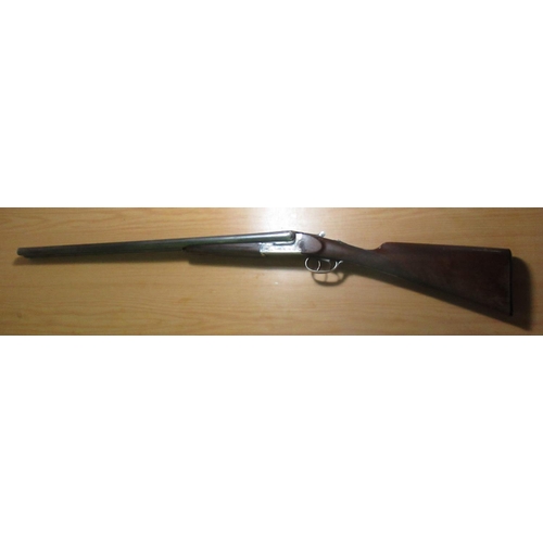 852 - Spanish side by side ejector shotgun with 28 inch barrels, choke 1/2 & Full, with 14 1/4 inch straig... 