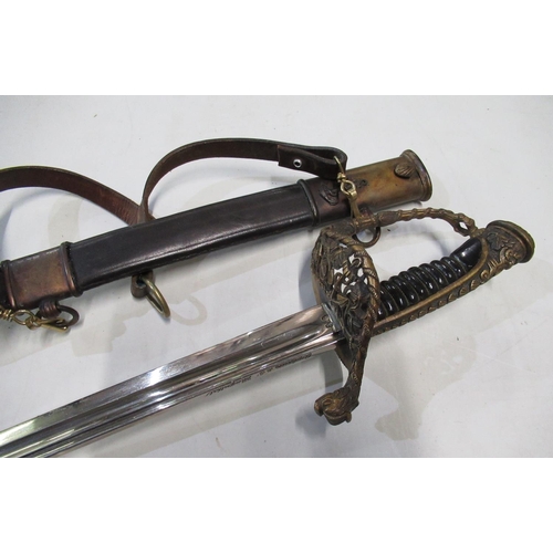 151 - C19th French naval officers sword, 27 1/2