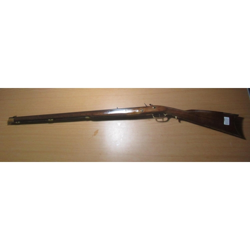 881 - Ardesa .54 cal black powder flintlock, with heavy octagonal barrel and brass mounts, serial no. 0754... 