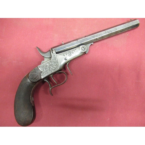 887 - Belgium 7mm Floburts single barrel saloon target type pistol, with 7