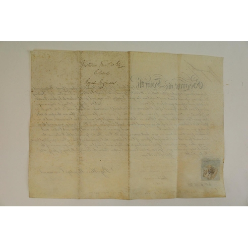 135 - King George IV military officers commission certificate on waxed paper, appointment for Gustavus Nic... 