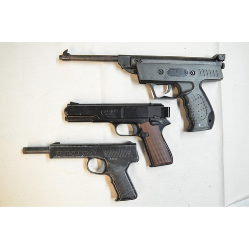 798 - Three air pistols in working order: A Chinese made West Lake Mod XHS3 .22 break barrel pistol, a Dia... 