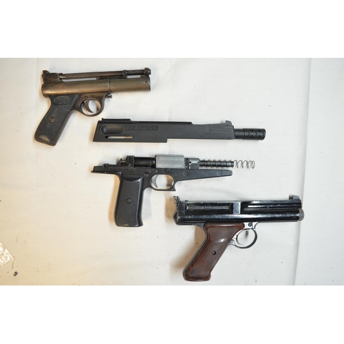 799 - Three air pistols, all A/F or untested: A Crossman 600 semi-automatic .22 CO2 powered pistol, not te... 