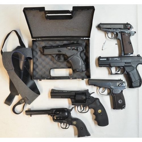 800 - Collection of damaged and broken air pistols and revolvers, all for spares or repairs. Includes A Wa... 