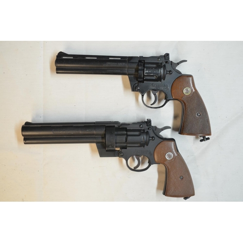 804 - Two Crossman CO2 powered revolver air pistols, both A/F: A rare late 1980s 3357 .50 spot marker/pain... 