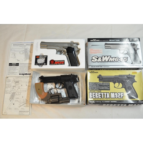 809A - Two 6mm spring powered BB pistols, a Smith & Wesson M645 by Marui (excellent working condition) and ... 