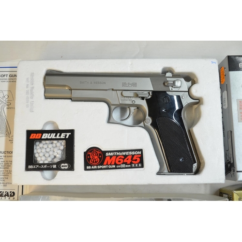 Two 6mm spring powered BB pistols, a Smith & Wesson M645 by Marui  (excellent working condition) and