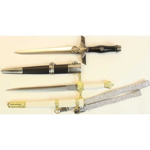 101 - Reproduction German Third Reich RLB dagger and reproduction officers dagger (2)