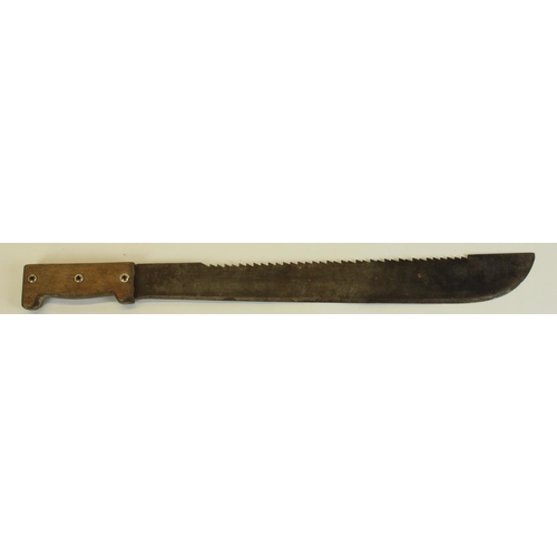 112 - Machete knife with sawback top edge, blade L45cm