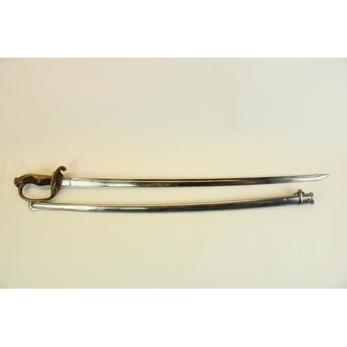 114 - Japanese early to mid C20th officers short sword/sabre with fullered single edge blade, ridged hardw... 