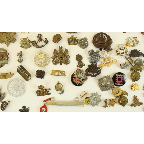 92 - Selection of British military cap badges, emblems etc with some world and civilian, examples inc. ea... 