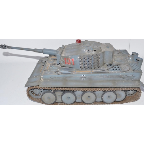 207 - WSN 1/16 radio controlled Tiger 1 tank model with 2 channel handheld transmitter. Not tested, A/F, m... 