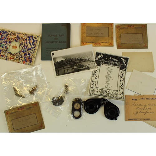 131 - Collection of mainly WWI to WWII period Royal Navy ephemera, memoribilia and other related items to ... 